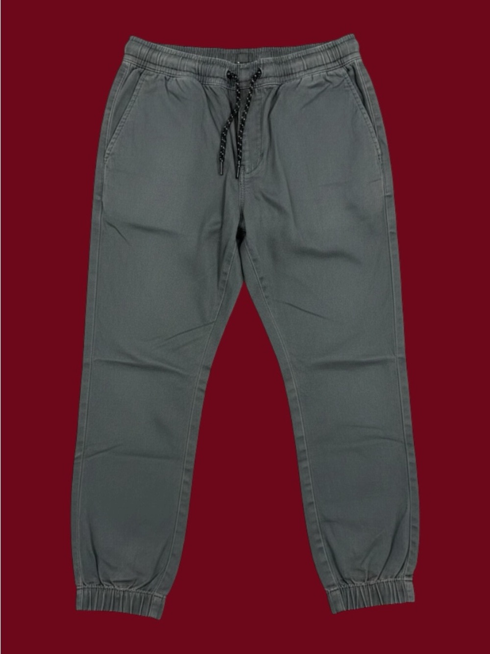 Zoo York Men's Dark Gray Twill Drawstring Joggers - Size XL